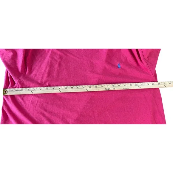 Polo Ralph Lauren Mens 2XLT Long Sleeve T-Shirt Red Blue Pony Tall Cotton Tee - Picture 4 of 10